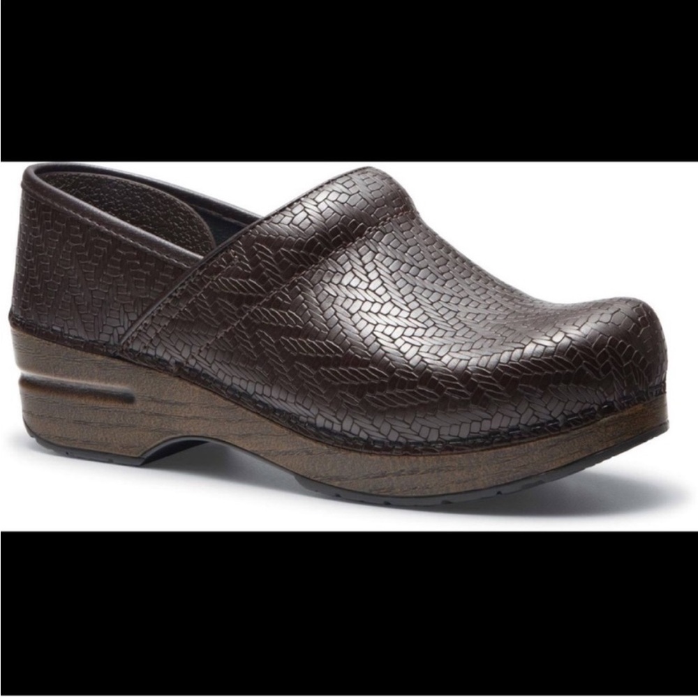 Dansko Brown Embossed Clogs